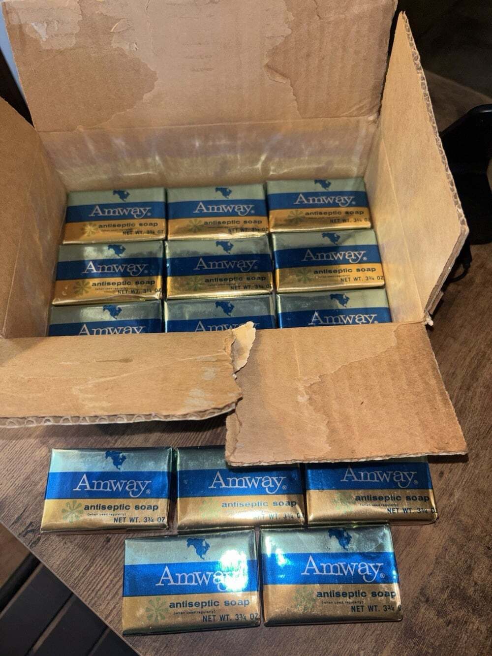 Vintage 1966 Amway Antiseptic Soap Bars Box Set Lot of 14 E702 New Old Stock NOS